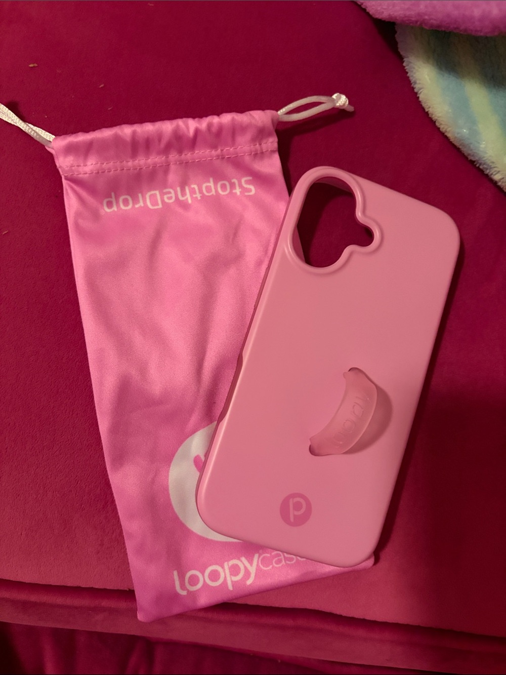 Pink Loopy Case Phone Cover with Built-in Grip